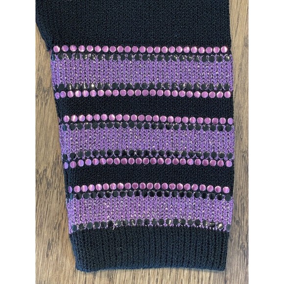 Vtg ‘83 Rare St John For Saks Fifth Avenue Purple Sequin Sweater Women’s 12 - Picture 4 of 16
